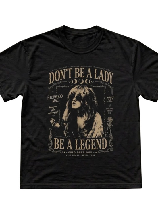 Gildan Tops - Gildan Black Tee with Fleetwood Mac Don't Be A Lady Graphic